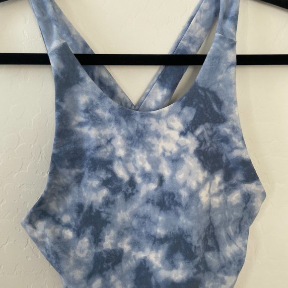 Wash Effect Contour Cross-Back Tie Dye Cloud Sky Tank Crop Cropped Hippie Cami - Picture 7 of 10